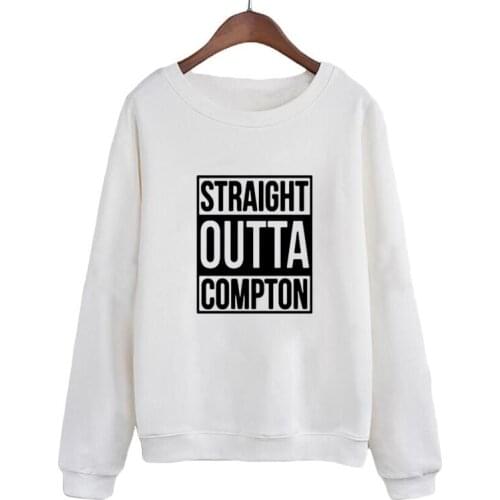 Women Straight Outta Compton Europe PopRap Style Fashion Letters Print Sweatshirt Women Autumn Casual O-neck Hoodies Tracksuit