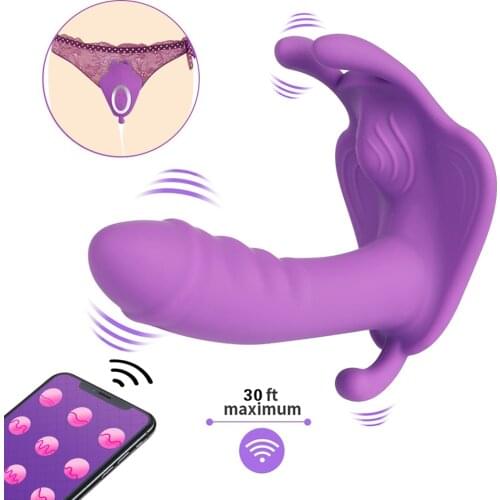 Wearable APP Vibrator For Women Dildo G Spot Clit Stimulator Wireless Remote Butterfly Vibrator Panties Strap on Dildo Vibrator