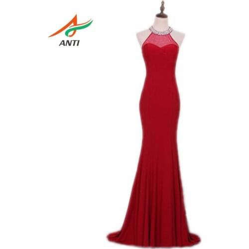 ANTI Romance Mermaid Evening Dresses Long Celebrity Gowns Tank Vestido De Festa Sleeveless Longo Robe De Soiree Prom Dresses