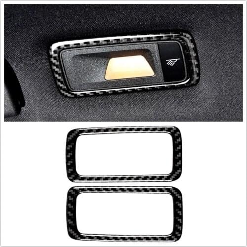 Carbon Fiber Car Rear Reading Lamp Decorative Frame Interior Modification Stickers For 11-18 Porsche Macan Accessories Interior