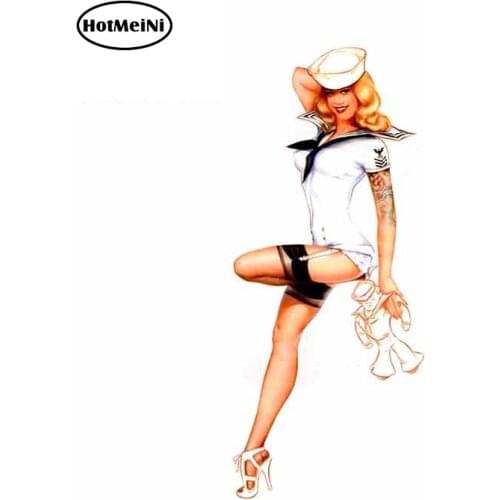 HotMeiNi 13cm x 8.1cm Car Sticker FOR OLIVIA PIN UP OLV TATTOOED SAILOR GIRL Decal Car Styling Accessories