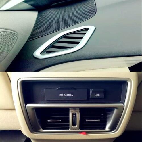 Bbincar 3pcs Car Interior Front + Rear Air Conditioning AC Vents Cover Trim ABS Chrome Matte For Nissan Murano 2015 2016