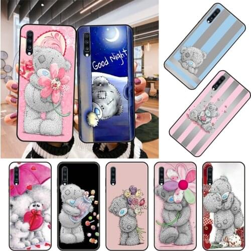 Phone Case For Samsung Galaxy A 50 51 71 70 80 7 5 10 40 20 30 41 21 S E Black Cover Hoesjes Luxury Prime Art Cute Teddy Bear