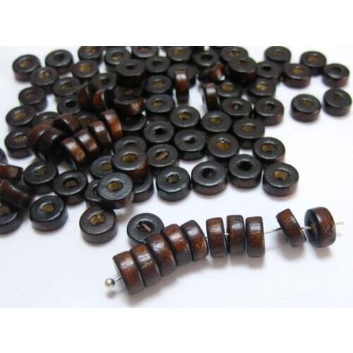 500 Brown Colour 8X3mm Column Wood Beads~Wooden Heishi beads