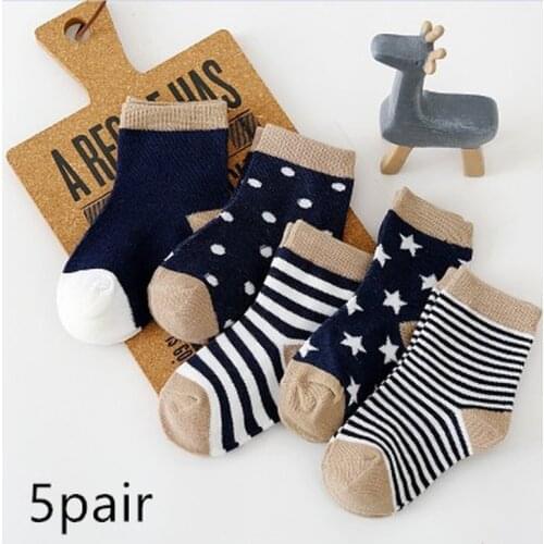 Childrens Breathable Socks Childrens Summer Kids Middle-tube Soft Socks Floor Socks Babys Socks 5pair