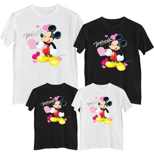 Disney Mickey Mouse T-shirt Summer Comfortable 100% cotton Fashion Woman T-shirts for girls mommy and daughter matching clothes