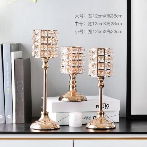 Europe Candle Holders Crystal Glass Romantic Metal Luxury Candle Holders Stand Wedding Portavela Table Decoration XX50CH