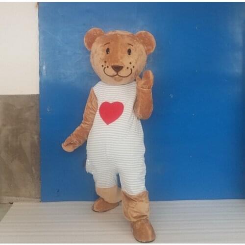 Carnival Cartoon Character Love Heart Bear Mascot Costume Suits Cosplay Dress Outfits Clothing Advertising Promotion Halloween