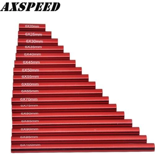 AXSPEED 17PCS Metal Link Rod Linkage Kit 20/25/30/35/40/45/50/55/60/65/70/75/80/85/90/95/100mm for 1:10 RC Crawler Axial SCX10