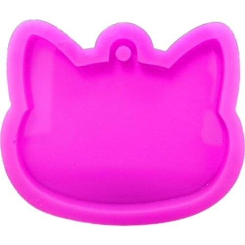 Crystal Epoxy Resin Mold Cat Head Heychain Casting Silicone Mould DIY Craft Tool F3MF
