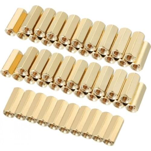100Pcs/lot M2/M2.5/M3*L Female Hex head Brass Spacing Screws Threaded Pillar PCB Computer PC Motherboard StandOff Spacer