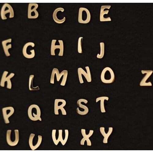 Cute Mini 925 Sterling Silver Geometric English Letters Stud Earrings for Women Gold Alphabet Studs Charm Piercing