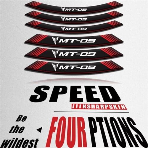 New Motorcycle Styling Wheel Hub Tire Sticker moto Car Accessories Decorative Stripe Decal For YAMAHA MT-09 mt 09