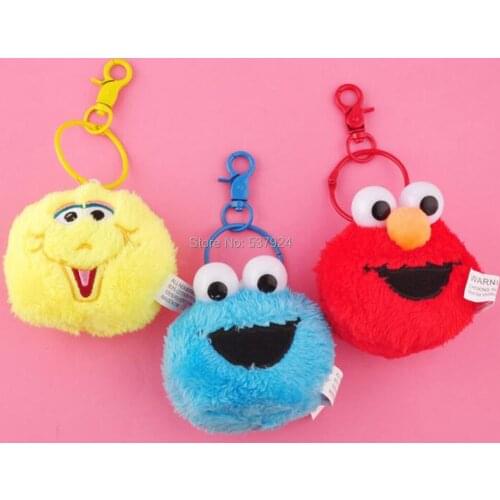 New 20Pcs Ses Str Elm Coo Big Bir 3" 8CM Plush Doll Clip Pendant