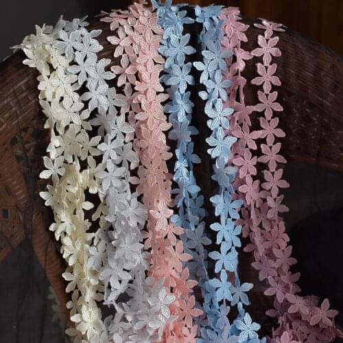 Multicolor water-soluble flower lace accessories DIY embroidery headband, costume bridal wedding accessories, 5-petal flower