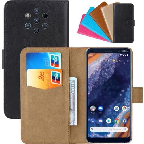 Luxury Wallet Case For Nokia 9 PureView PU Leather Retro Flip Cover Magnetic Fashion Cases Strap