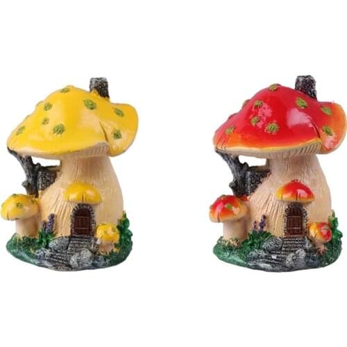 Fairy Garden Mushroom House Miniature Mushroom House Statues Accessories for Home Garden Decor
