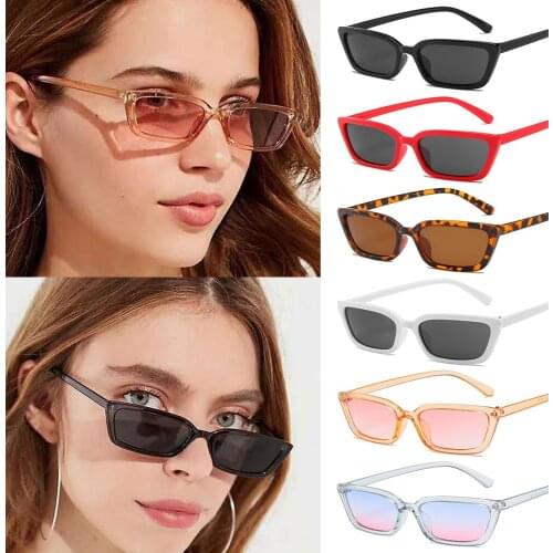 2021 Summer Retro Small Sunglasses Vintage Square Shades Men Women Cute Skinny UV400 Protection Sun Shades Street Eyewear