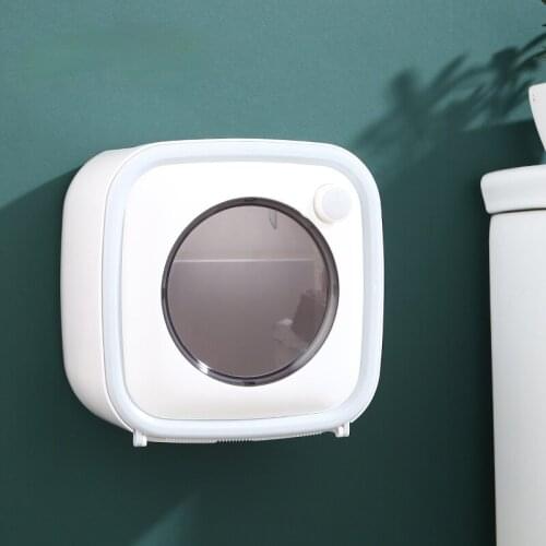 Toilet Tissue Box Rack Waterproof Punch-Free Wall-Mounted