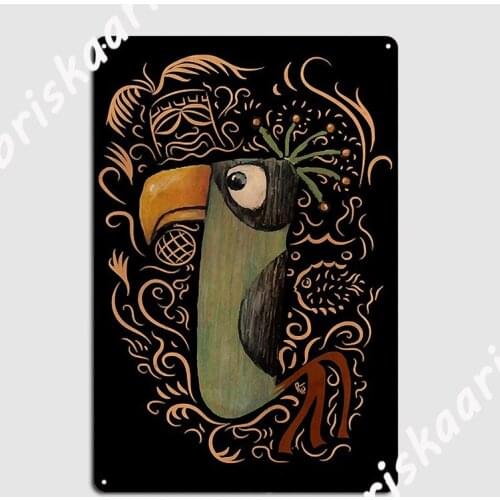 Tiki Bird 2 Metal Plaque Poster Wall Plaque pub Garage Retro Club Home Tin sign Poster