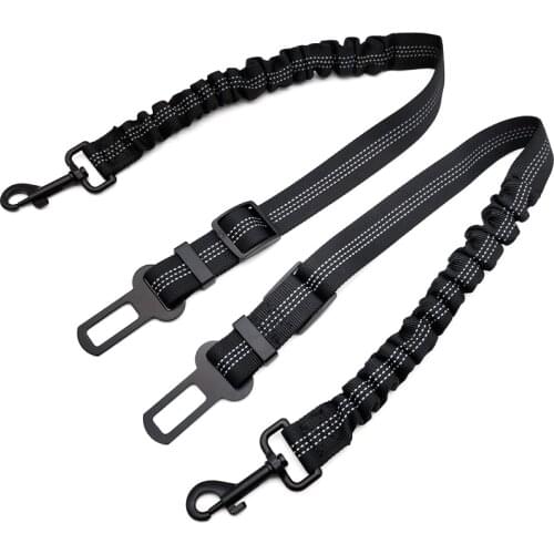 2pcs/lot Upgraded Adjustable Dog Seat Belt for Car Seatbelt Harness Leads Elastic Reflective Safety Rope Pet Supplies