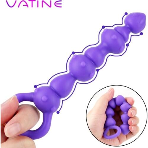 VATINE Gay Butt Plug Prostate Massager Men Masturbation Dildos Anal Plug Vaginal Balls Anal Beads Silicone Sex Toys for Women