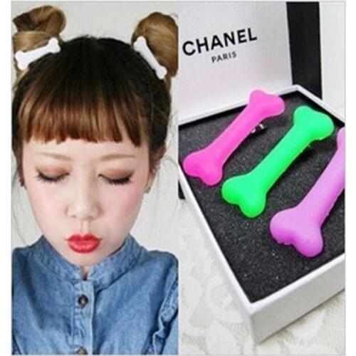 2Pcs Women Dog Bone Design Hairpin Fashion Creative Popular Hair Clips Girls Charm Lovely Barrettes Styling Tools Accessories