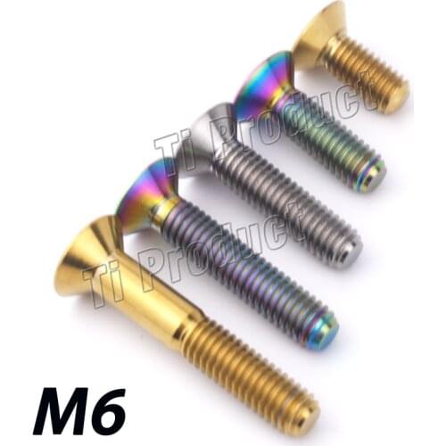 1Pcs Titanium Bolts M6 *10 15 20 25 30 35mm Allen Key Flat Countersunk Head Screw for Bicycle Motorcycle Car Bolts