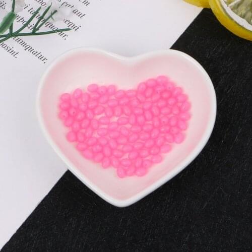 100Pcs Oval Luminous Fishing Lures Fishing Beads Sea Hard Floating Float Tackles N0PC