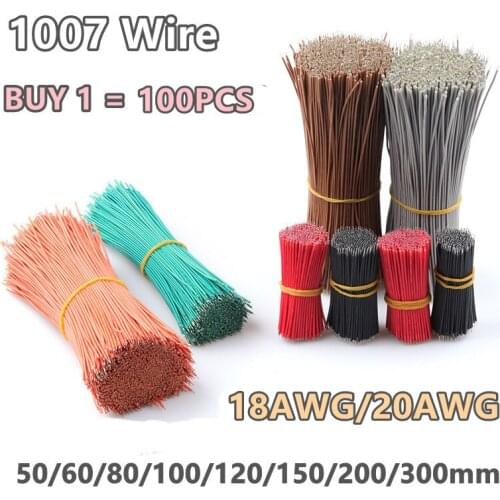 100Pcs PVC Two Ends Electronic Wire Jumper Cable Wire 20AWG 18AWG Tin-Plated PCB Solder Cable Flexible 4CM-30CM for Arduino