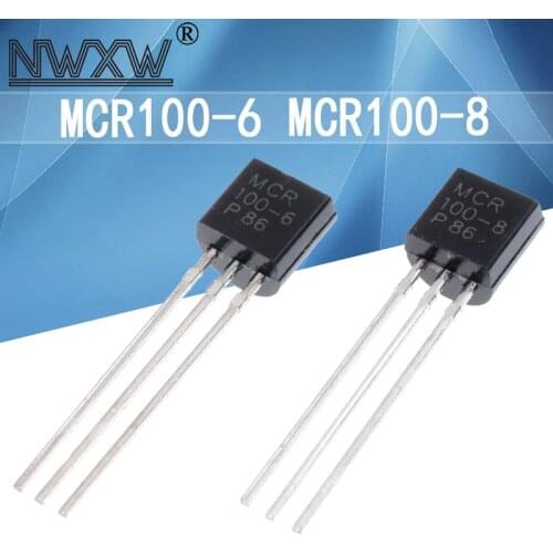 20pcs/lot MCR100 MCR100-6 MRC100-8 One-way SCR straight plug transistor TO-92