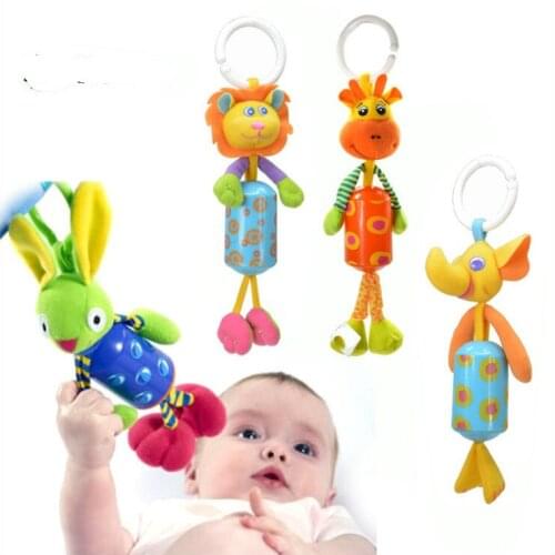 20pcs Animal Plush Mobile Baby Kids Car Rattle Toys Multicolor Four Models Rabbit Lion Fawn Elephant
