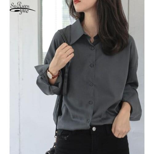 2020 Autumn Winter Fashion Loose Women Shirts OL Style Single-breasted Full Sleeve Shirt Blouses Female Shirts Tops Blusas 11295