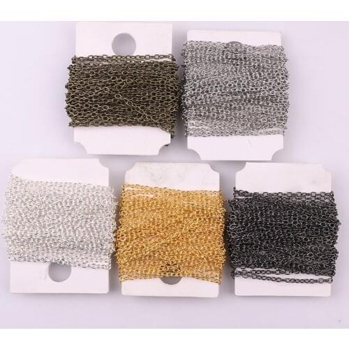 5meter Rhodium/Silver/Bronze Open Link Ring Extended Extension Necklace Chains Tail Extender Chain For Jewelry Making Supplies