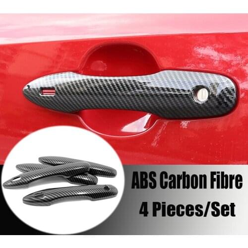 2019 Car Exterior Door Handle Decoration Cover Trim Car Styling Accessories 4pcs ABS Carbon Fibre for Toyota Corolla