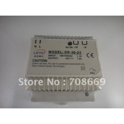 Din Rail Mounted 24VDC 1.5A Output 30W Power Supply