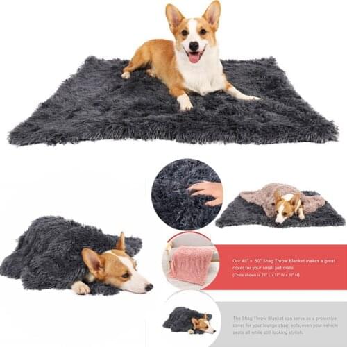 Long plush pet mat double-layered pet blanket gold-haired large, medium and small dog mat cat blanket to keep