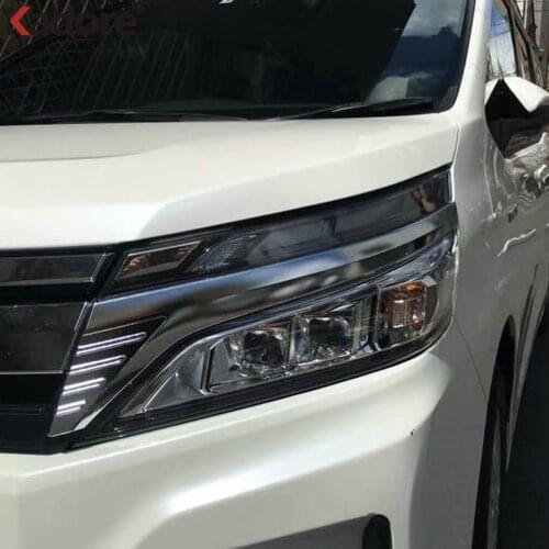 For Toyota Noah Voxy R80 Mid-2017-2019 Facelifted ABS Chrome Headlights Strip Special Modified Decoration Cover Trim Accessories