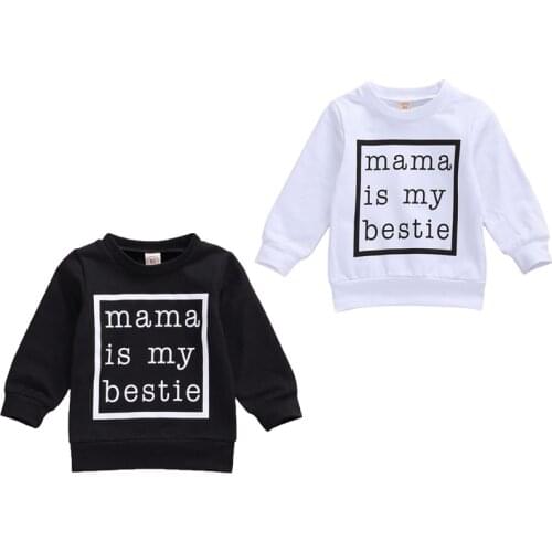 FOCUSNORM Newborn Baby Boys Girls Sweatshirts Tops Long Sleeve Pullover Letter Print Loose Autumn Outfits