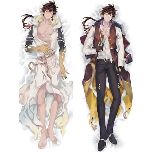 Game Genshin Impact Morax ZHONGLI Cosplay Dakimakura Pillow Case Hugging Body Anime Cartoon Accessories
