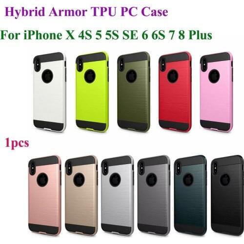 Hybrid Rugged Armor Case For Apple iPhone X 8 7 6 6S Plus 5 5S SE 4S Shockproof protective 2 in 1 glossy TPU PC hard Phone Cover