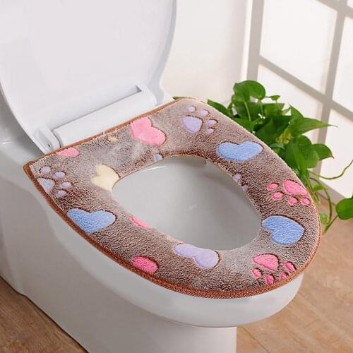 Bathroom Warmer Toilet Seat Cloth Soft Closestool Washable Lid Top mat bathroom wereld cat toilet mats Toilet Cover
