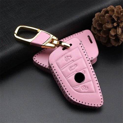 Leather Car Key Cover Case For BMW X1 X2 X3 X4 X5 X6 X7 1 2 3 4 5 7 Series F15 F16 E53 E70 E39 F10 F30 G30 F48 G11 F39 525li 540