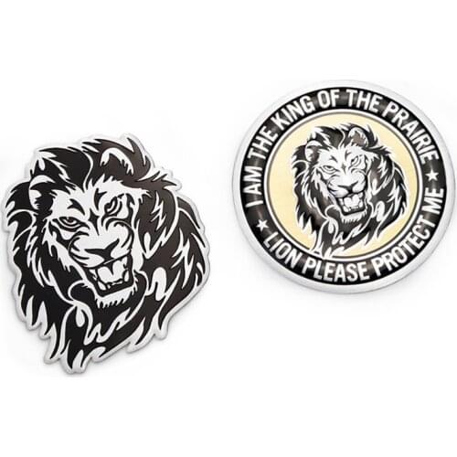 Round Decal Aluminum Lion Head Styling for BMW E46 E90 Toyota Corolla Mercedes W205 Subaru Emblem Car Badge Sticker Accessories