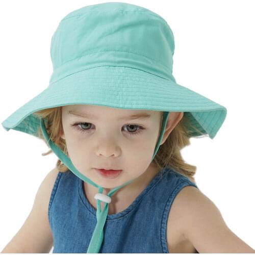 Summer Baby Sun Hat Boys Cap Children Panama Unisex Beach Girls Bucket Hats Cartoon Infant Caps UV Protection