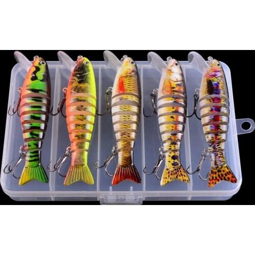 5pc/ box 11cm 17g Swimbait Wobblers Pike Fishing Lures Artificial Multi Jointed Sections Hard Bait Trolling Carp Fishing Tools