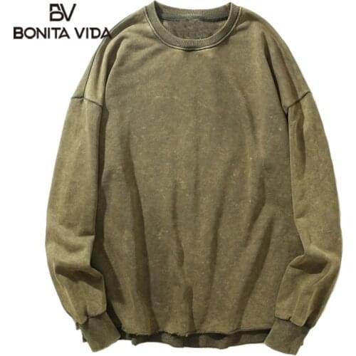 Bonita Vida Oversize Japanese Style Distressed Pullover Hoodies Sweatshirts Men Hip Hop Casual Streetwear Hipster Loose Tops