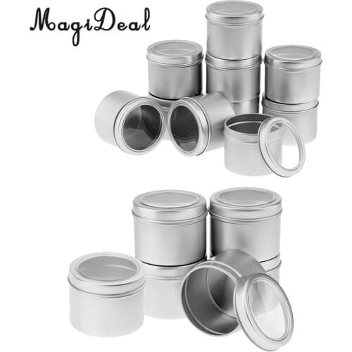 Empty Cosmetic Accessories 11 Pieces Aluminum Round Screw Lid Containers Cream Storage Tins Jars Boxes Metal 60ml/100ml