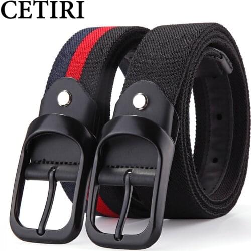 CETIRI Elastic Canvas Belt New Men & Women High Quality Pin Buckle Belt Canvas Military Belt Luxury Jeans Tactical Belt