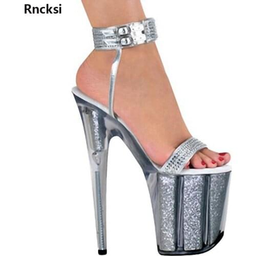 Rncksi New Womens Sandals 20CM high heels Sexy Strap Night Club Pole Dance Shoes PUMPS sexy Dance Shoes